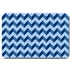 Tiffany Blue Modern Retro Chevron Patchwork Pattern Large Door Mat