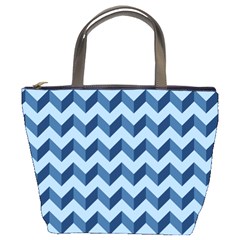 Tiffany Blue Modern Retro Chevron Patchwork Pattern Bucket Handbag