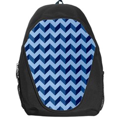 Tiffany Blue Modern Retro Chevron Patchwork Pattern Backpack Bag by GardenOfOphir