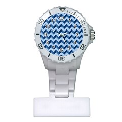 Tiffany Blue Modern Retro Chevron Patchwork Pattern Nurses Watch