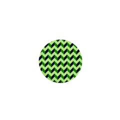 Green Modern Retro Chevron Patchwork Pattern 1  Mini Button