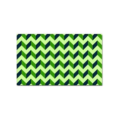 Green Modern Retro Chevron Patchwork Pattern Sticker (rectangle)