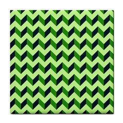 Green Modern Retro Chevron Patchwork Pattern Ceramic Tile