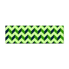 Green Modern Retro Chevron Patchwork Pattern Bumper Sticker 10 Pack