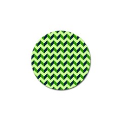 Green Modern Retro Chevron Patchwork Pattern Golf Ball Marker by GardenOfOphir