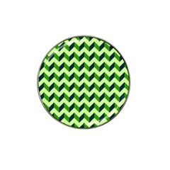 Green Modern Retro Chevron Patchwork Pattern Golf Ball Marker 4 Pack (for Hat Clip)