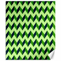 Green Modern Retro Chevron Patchwork Pattern Canvas 8  X 10  (unframed) by GardenOfOphir