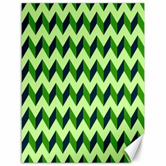 Green Modern Retro Chevron Patchwork Pattern Canvas 12  X 16  (unframed)