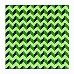 Green Modern Retro Chevron Patchwork Pattern Glasses Cloth (medium) by GardenOfOphir