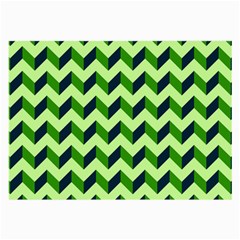 Green Modern Retro Chevron Patchwork Pattern Glasses Cloth (large)