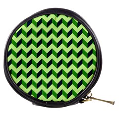 Green Modern Retro Chevron Patchwork Pattern Mini Makeup Case