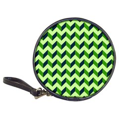 Green Modern Retro Chevron Patchwork Pattern Cd Wallet