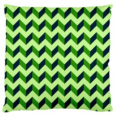 Green Modern Retro Chevron Patchwork Pattern Large Cushion Case (two Sided) 