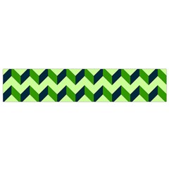 Green Modern Retro Chevron Patchwork Pattern Flano Scarf (small) by GardenOfOphir