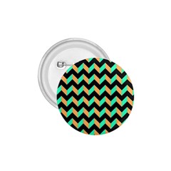 Neon And Black Modern Retro Chevron Patchwork Pattern 1 75  Button