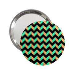 Neon And Black Modern Retro Chevron Patchwork Pattern Handbag Mirror (2 25 )