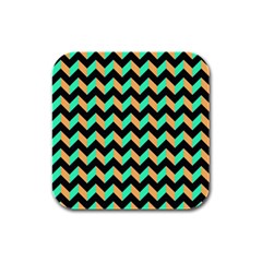 Neon And Black Modern Retro Chevron Patchwork Pattern Drink Coasters 4 Pack (square) by GardenOfOphir