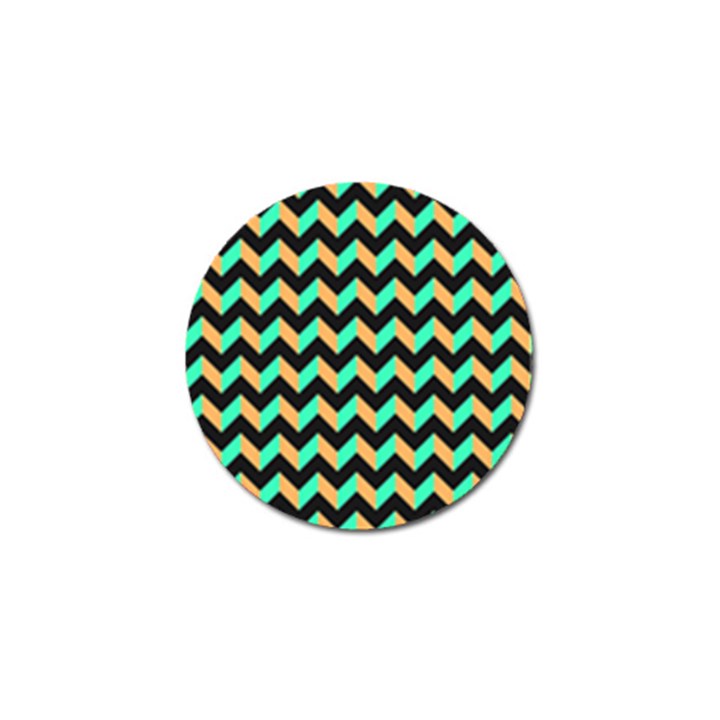 Neon and Black Modern Retro Chevron Patchwork Pattern Golf Ball Marker 10 Pack