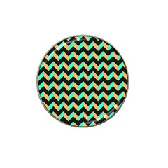 Neon And Black Modern Retro Chevron Patchwork Pattern Golf Ball Marker (for Hat Clip)