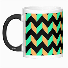 Neon And Black Modern Retro Chevron Patchwork Pattern Morph Mug