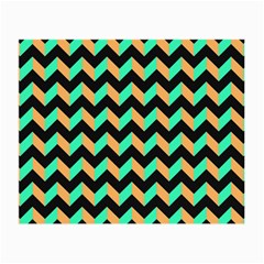 Neon And Black Modern Retro Chevron Patchwork Pattern Glasses Cloth (small)