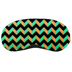 Neon And Black Modern Retro Chevron Patchwork Pattern Sleeping Mask