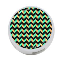 Neon And Black Modern Retro Chevron Patchwork Pattern 4-port Usb Hub (one Side) by GardenOfOphir