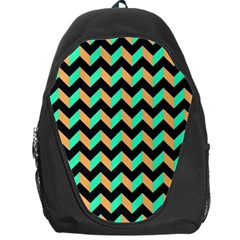 Neon And Black Modern Retro Chevron Patchwork Pattern Backpack Bag