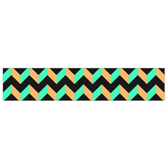 Neon And Black Modern Retro Chevron Patchwork Pattern Flano Scarf (small) by GardenOfOphir