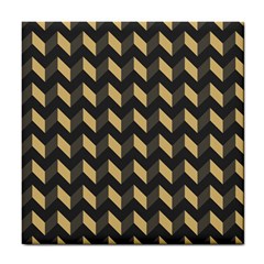 Tan Gray Modern Retro Chevron Patchwork Pattern Ceramic Tile