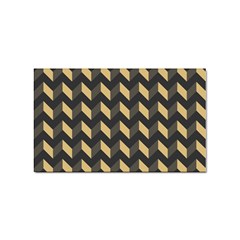 Tan Gray Modern Retro Chevron Patchwork Pattern Sticker (rectangle) by GardenOfOphir