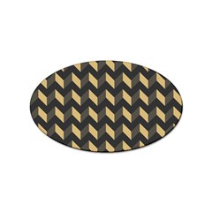 Tan Gray Modern Retro Chevron Patchwork Pattern Sticker 10 Pack (oval) by GardenOfOphir