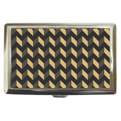 Tan Gray Modern Retro Chevron Patchwork Pattern Cigarette Money Case