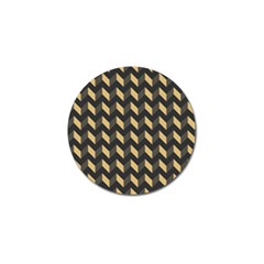 Tan Gray Modern Retro Chevron Patchwork Pattern Golf Ball Marker