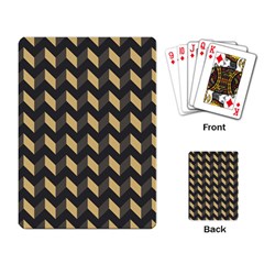 Tan Gray Modern Retro Chevron Patchwork Pattern Playing Cards Single Design