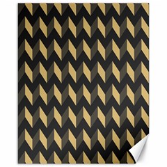 Tan Gray Modern Retro Chevron Patchwork Pattern Canvas 16  X 20  (unframed)