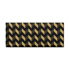 Tan Gray Modern Retro Chevron Patchwork Pattern Hand Towel