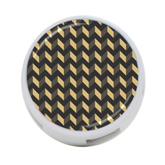 Tan Gray Modern Retro Chevron Patchwork Pattern 4-port Usb Hub (two Sides)