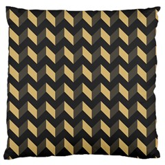 Tan Gray Modern Retro Chevron Patchwork Pattern Large Cushion Case (two Sided) 