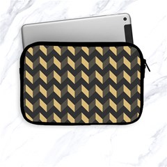 Tan Gray Modern Retro Chevron Patchwork Pattern Apple Ipad Mini Zippered Sleeve by GardenOfOphir