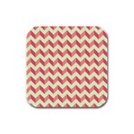 Mint Pink Modern Retro Chevron Patchwork Pattern Drink Coasters 4 Pack (Square) Front