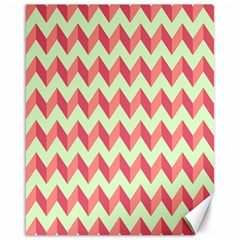 Mint Pink Modern Retro Chevron Patchwork Pattern Canvas 16  X 20  (unframed)