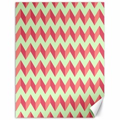 Mint Pink Modern Retro Chevron Patchwork Pattern Canvas 18  X 24  (unframed)