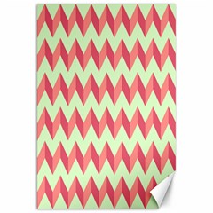 Mint Pink Modern Retro Chevron Patchwork Pattern Canvas 20  X 30  (unframed)