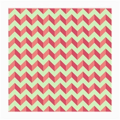 Mint Pink Modern Retro Chevron Patchwork Pattern Glasses Cloth (medium)