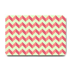 Mint Pink Modern Retro Chevron Patchwork Pattern Small Door Mat