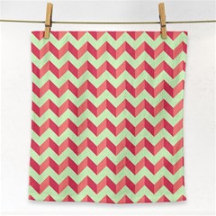 Mint Pink Modern Retro Chevron Patchwork Pattern Face Towel