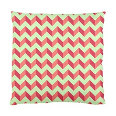 Mint Pink Modern Retro Chevron Patchwork Pattern Cushion Case (two Sided) 