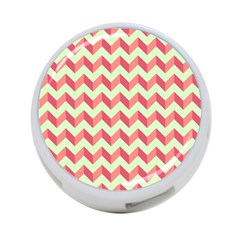 Mint Pink Modern Retro Chevron Patchwork Pattern 4-port Usb Hub (one Side)