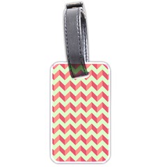 Mint Pink Modern Retro Chevron Patchwork Pattern Luggage Tag (one Side)